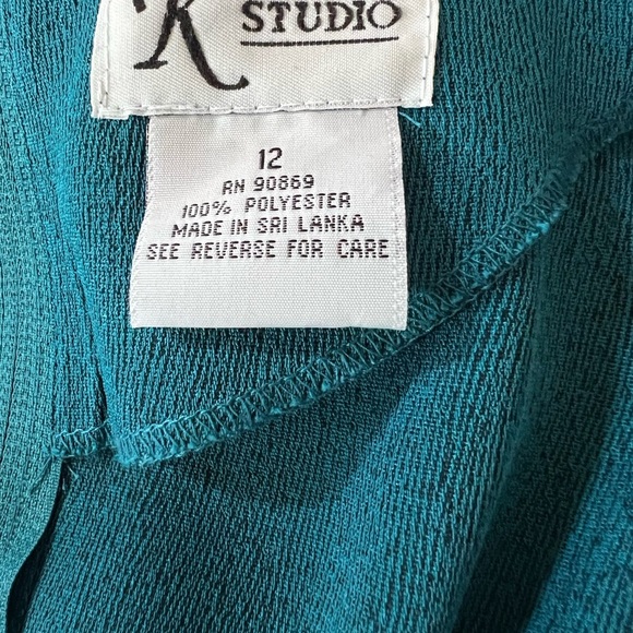 🔥🔥Vintage K Studio Dress Size 12 Green Polyester Sleeveless Womens - Picture 3 of 3